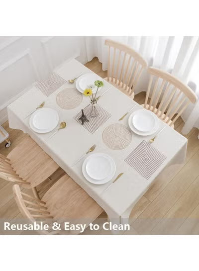 140x200 CM PVC Waterproof Table Mat Rectangular Home Thickened Tablecloth, Used for Dining Table, Party and Camping Tabletop Protection