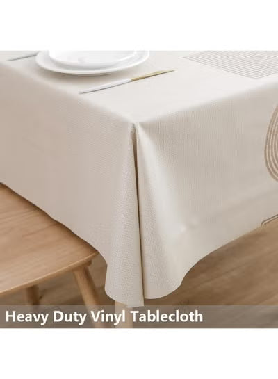 140x200 CM PVC Waterproof Table Mat Rectangular Home Thickened Tablecloth, Used for Dining Table, Party and Camping Tabletop Protection