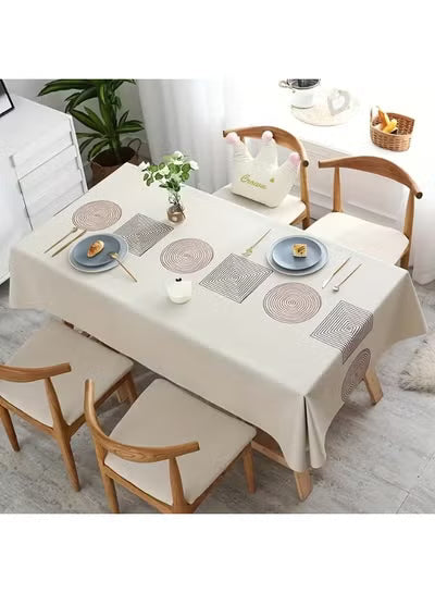 140x200 CM PVC Waterproof Table Mat Rectangular Home Thickened Tablecloth, Used for Dining Table, Party and Camping Tabletop Protection